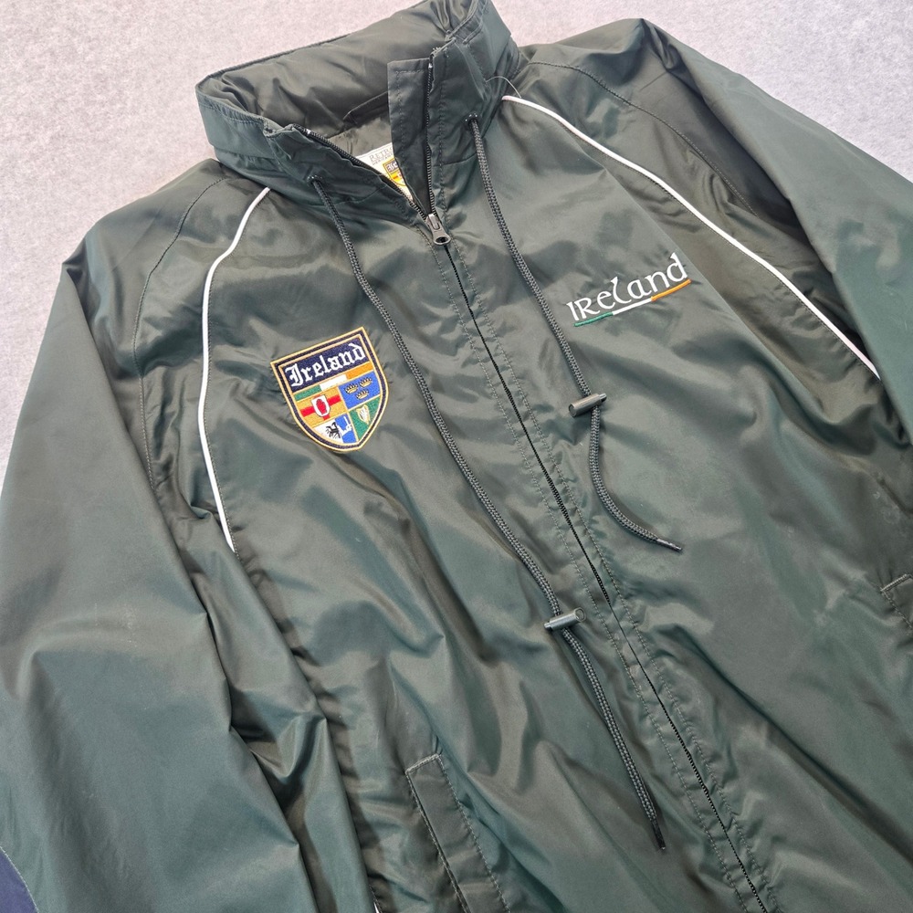 Retro Irish Heritage Collection Ireland Windbreaker Jacket Green Mens Medium